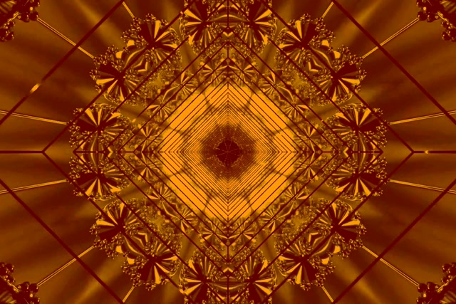 Urrezko Fraktal Neon Tunel Pantaila-Babeslea 3:2 Surface 60fps Vj Loop