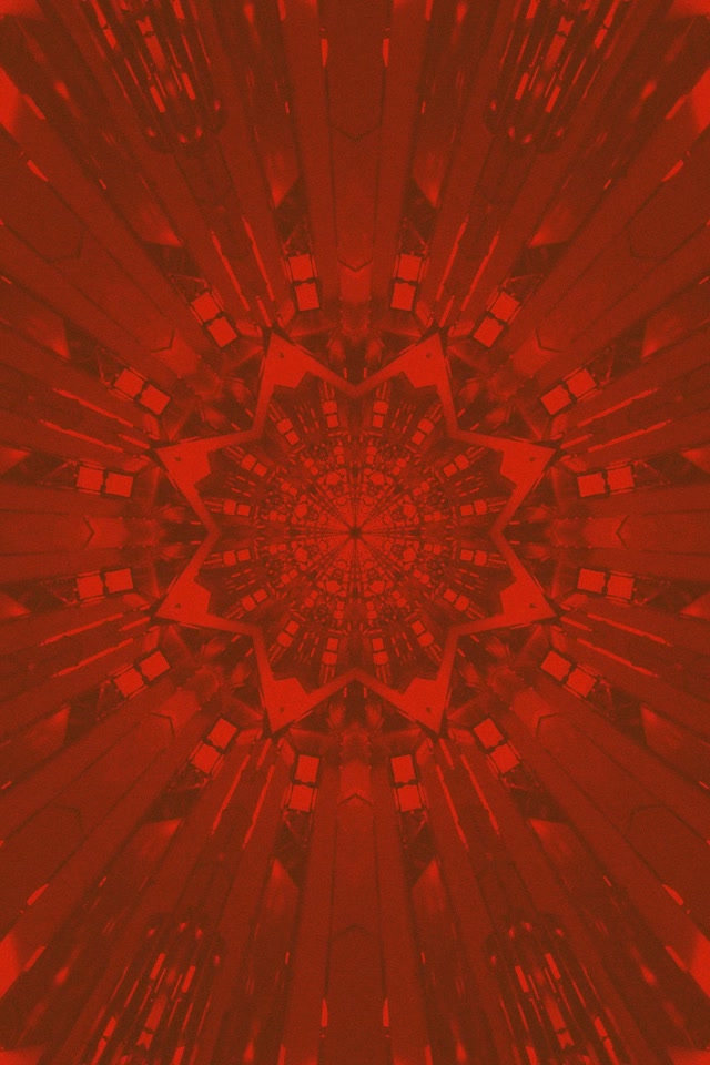 Gorri Kaleidoskopia Izar Neon Tunela Vj Loop 2:3 Argazki Bertikala 60fps Pantaila-babeslea