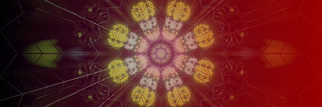 Neon Tunnel Red Fractal Star Vortex 3:1 Triple Wide 60fps Screensaver Vj Loop