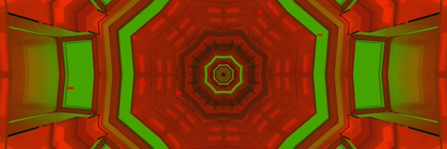 Neon Tunnel Octagonal Vortex 3:1 Triple Wide 60fps VJ Loop Screensaver