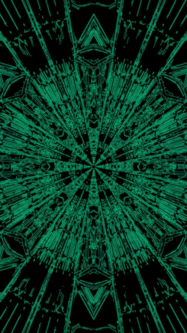 Neon Tunel Berde Kaleidoskopiko Izar VJLoops 9:16 Reels 60fps Pantaila-babeslea