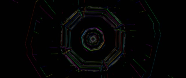 Hypnotic Octagonal Neon Tunnel Vortex | 2.39:1 Cinemascope 60fps Screensaver Loop