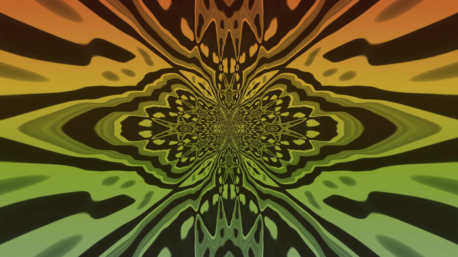 Neon Tunel Berdez Laranja Mandala Pantaila Babesa 4K UHD 60fps VJLoops