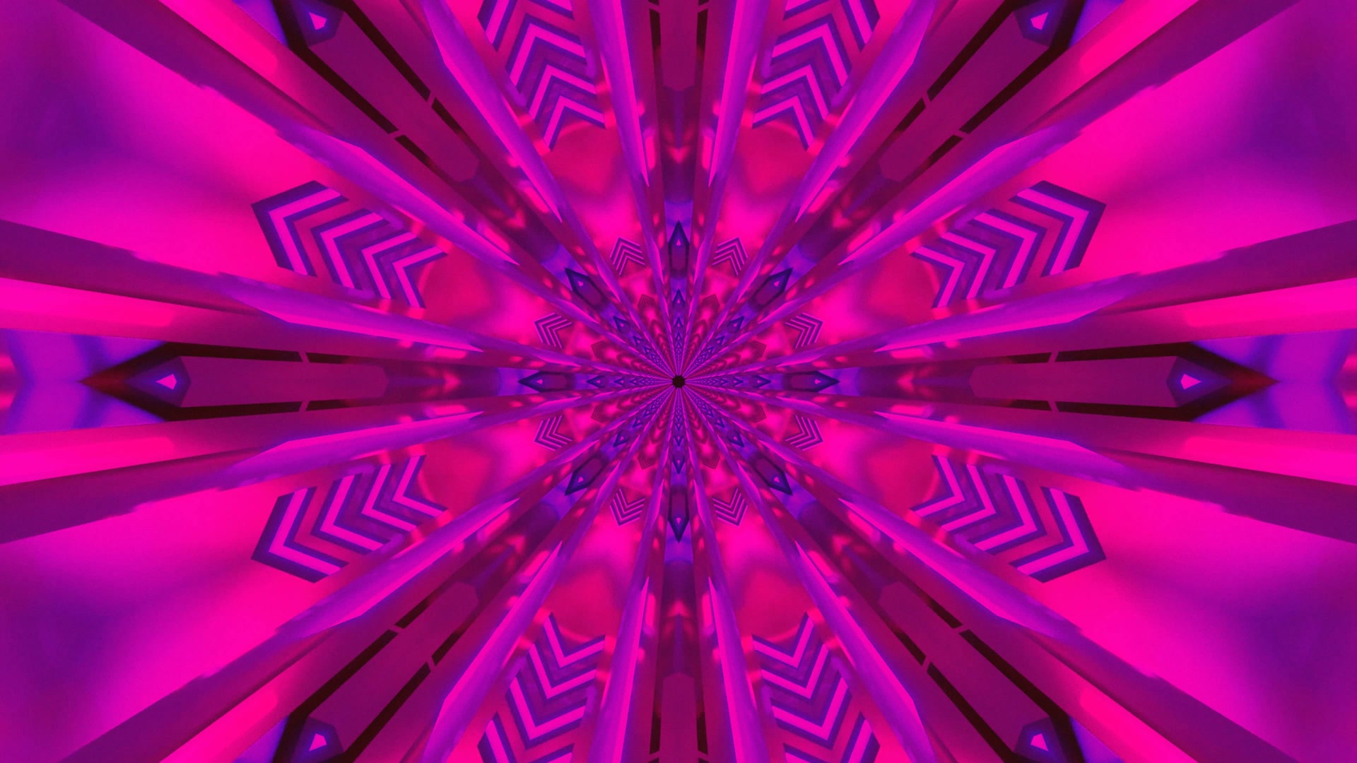 Neon Tunel Arrosa Morea Kaleidoskopioaren 4K UHD 60fps pantaila-babeslea VJLoop