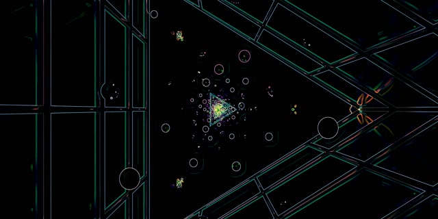 Neon Tunel Pantaila-Babeslea 2:1 Univisium 60fps Vj Loop Berde Zirkuluak PC