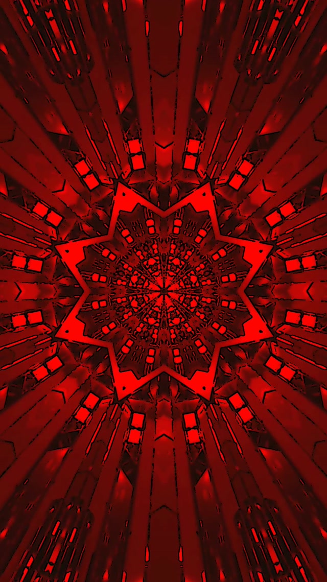Gorri Neon Tunela Izar Kaleidoskopia Pantaila-babeslea 60fps 9:16 Reels VJ Loop