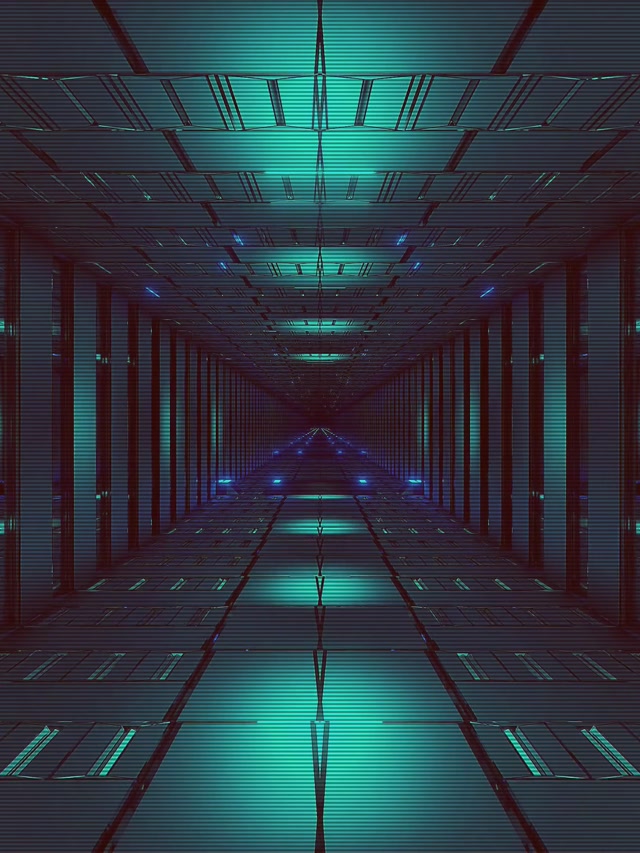 Neon Tunela VJ Loop 60fps Urdin Berdea Sareta Pantaila-babeslea 3:4 iPad Bertikala