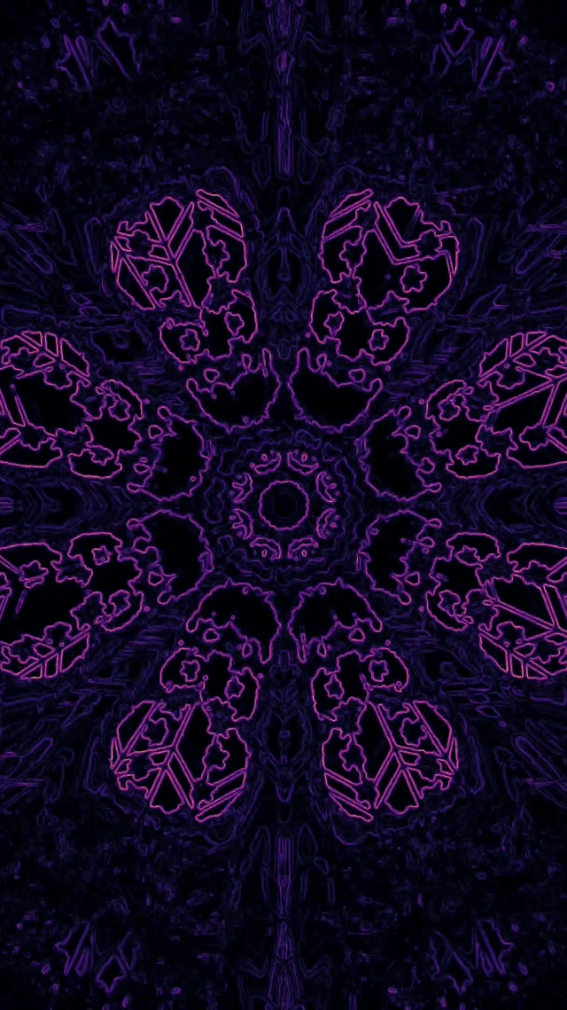 VJ loop Neon Tunel More Fraktal Mandala 9:16 Reels 60fps Pantaila-babeslea