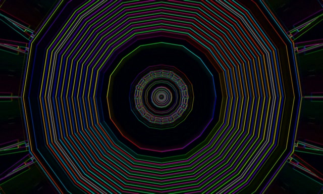 Neon Tunnel Spiraling Vortex 5:3 Wide 60fps VJ Loop Screensaver