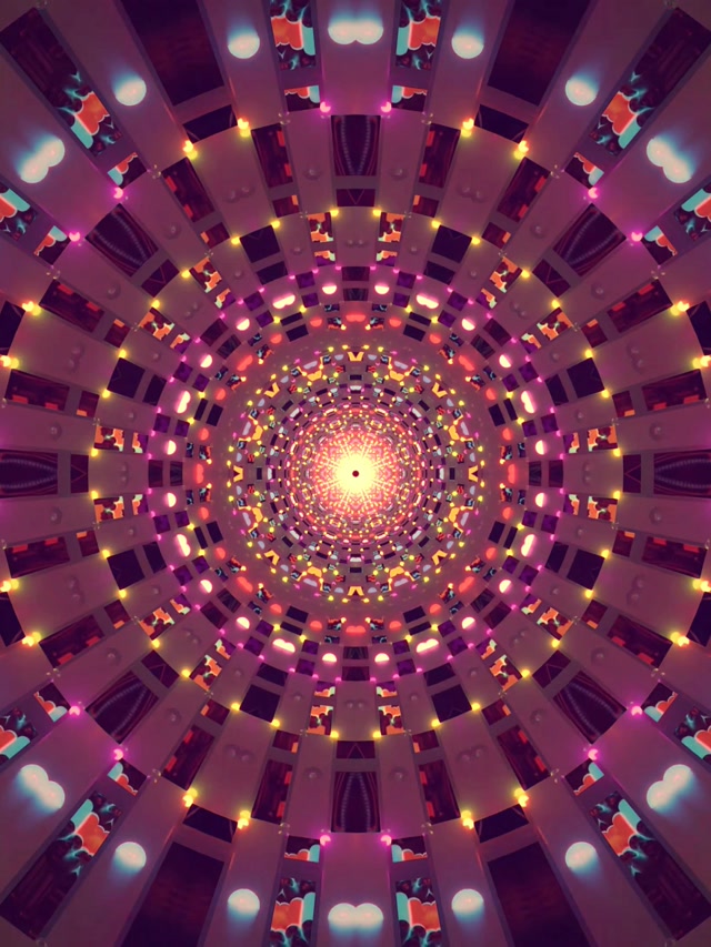 Neon Tunel Arrosa Mandala Vortize VJ Loop 3:4 iPad Portrait 60fps Pantaila-babeslea