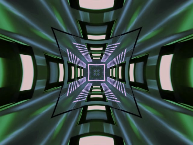 Neon Tunel Berde Rosa Karratu Vortizea VJLoops 4:3 Classic 60fps Pantaila-babeslea