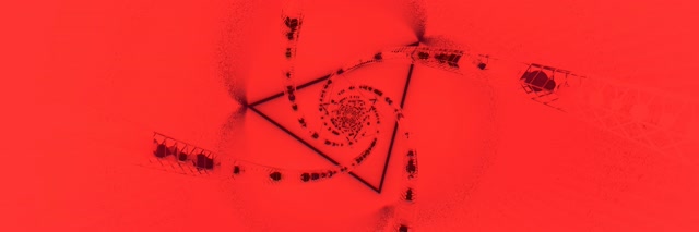 Espiral Triangelu Gorria Neon Tunela VJLoops 3:1 Triple Wide 60fps Pantaila-babeslea