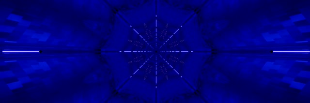 Neon Tunel Urdin Kaleidoskopio Elur-marra 3:1 Triple Wide 60fps Pantaila-babeslea Vj Loop