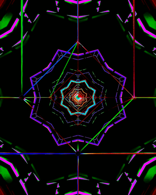4:5 Instagram Neon Tunnel Screensaver Windows 11 VJ Loop Kaleidoscope Purple Green 60fps
