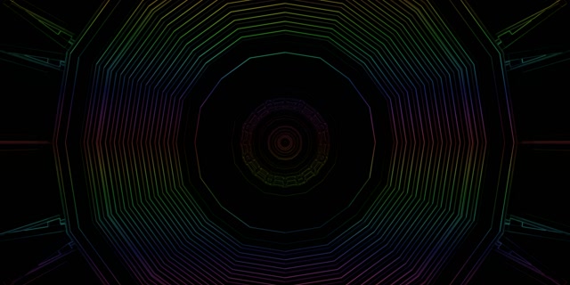 Neon Tunnel Spiral Vortex 2:1 Univisium 60fps VJ Loop Screensaver