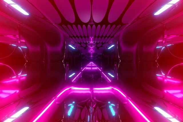Neon Tunel VJ Loop 60fps 3:2 Surface Pantaila-babeslea Arrosa Obalatu Sarea Zientzia-fikzioa