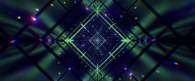Neon Tunela Berde Diamante Zuloa VJLoops 2.39:1 Cinemascope 60fps Pantaila-babeslea