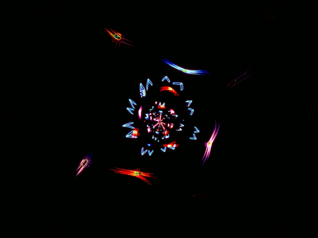 Neon Tunnel Kaleidoscope Burst | VJ Loop 60fps 4:3 Classic Screensaver