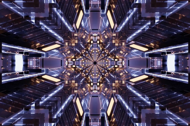 تونل نئونی فراکتال کالیدوسکوپ VJ Loop 3:2 سرفیس 60fps صفحه نمایش محافظ