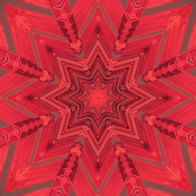 تونل نئون کالیدوسکوپ ستاره قرمز محافظ صفحه Vj Loop 1:1 مربع 60fps