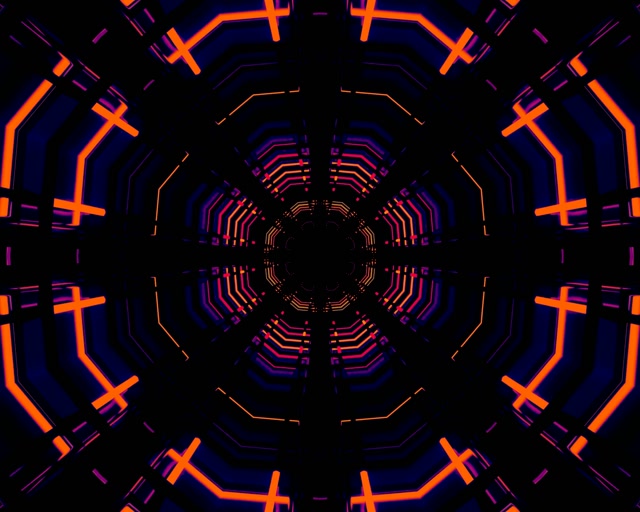 تونل نئون شبکه هشت ضلعی VJLoops 5:4 صنعتی 60fps محافظ صفحه