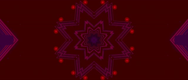 تونل نئون Red Star Kaleidoscope VJ Loop 21:9 Ultrawide 60fps Screensaver