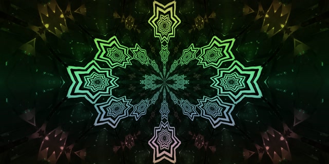 تونل نئون کالیدوسکوپ ستاره VJ Loop 2:1 Univisium 60fps محافظ صفحه