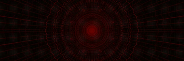 تونل نئون قرمز VJ Loop شبکه شش‌ضلعی 3:1 Triple Wide 60fps محافظ صفحه