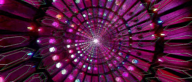 تونل نئون صورتی محافظ صفحه 21:9 Ultrawide 60fps VJ Loop محافظ صفحه ویندوز 10