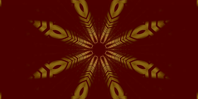 Golden Star Kaleidoscope Neon Tunnel VJ Loop 2:1 Univisium 60fps Screensaver