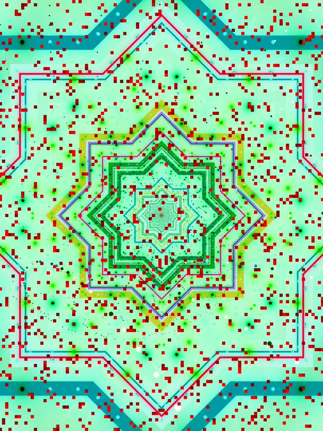 تونل نئون ماندالای ستاره Loop 3:4 iPad پرتره 60fps محافظ صفحه VJ Loop