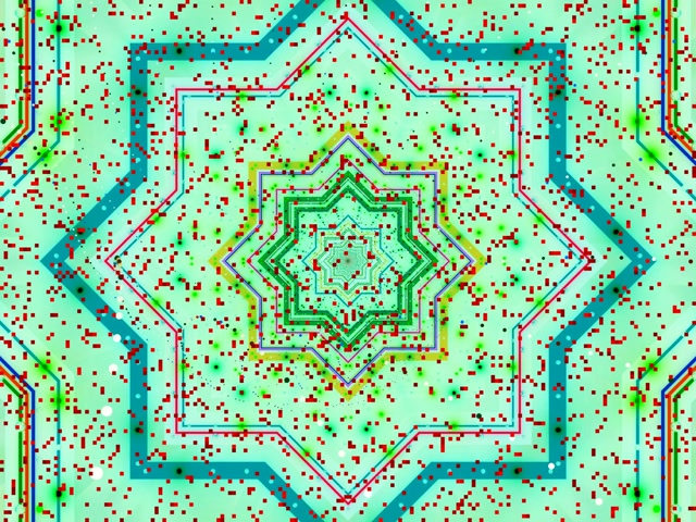 تونل نئون ماندالای ستاره VJ Loop 4:3 کلاسیک 60fps محافظ صفحه