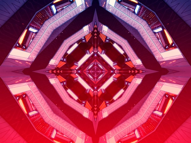 Vj Loop Neon Tunnel Red Diamond Kaleidoscope 4:3 Classic 60fps پردهٔ نگهبان