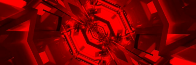 تونل نئون قرمز گردباد هشت‌ضلعی VJ Loop 3:1 Triple Wide 60fps محافظ صفحه