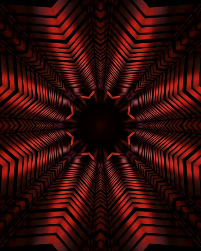 VJ Loop تونل نئون Red Star Kaleidoscope 4:5 Instagram 60fps Screensaver