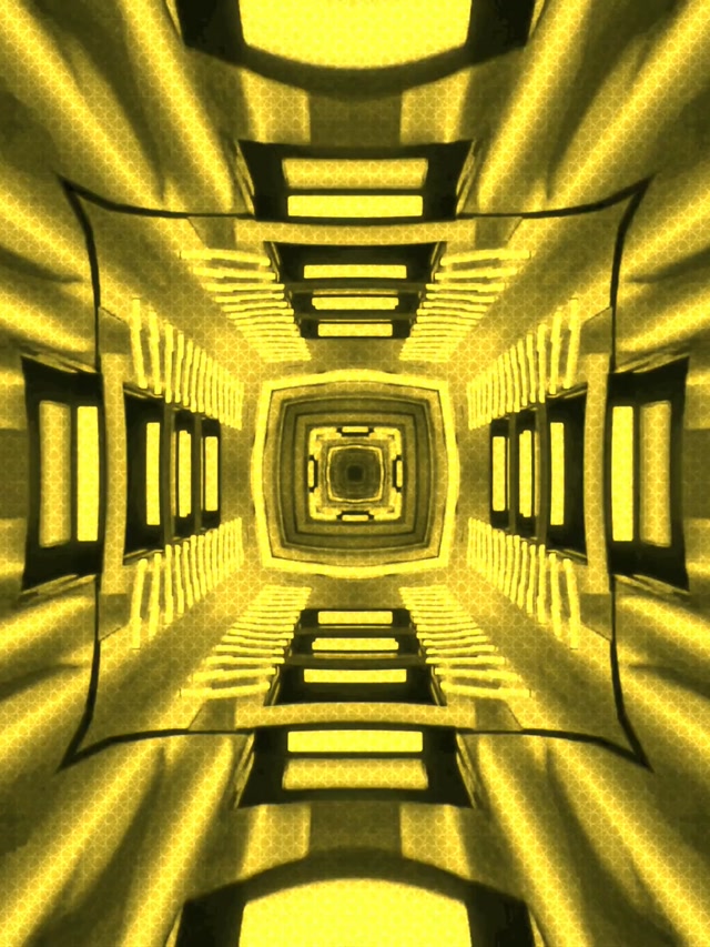 Neon Tunnel Yellow Fractal Vortex VJ Loop 3:4 iPad Portrait 60fps Screensaver