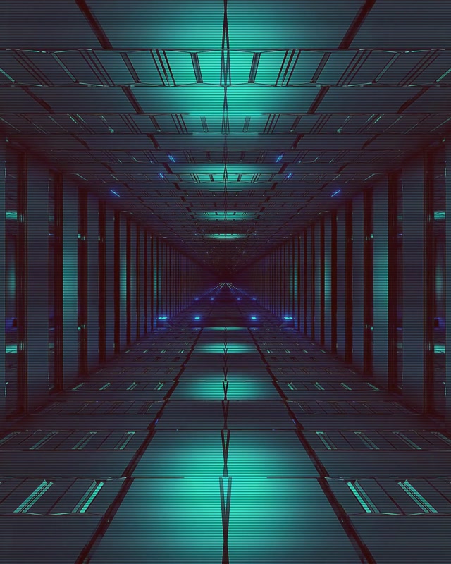 تونل نئون VJ Loop | شبکه فیروزه‌ای آبی 4:5 Instagram 60fps محافظ صفحه