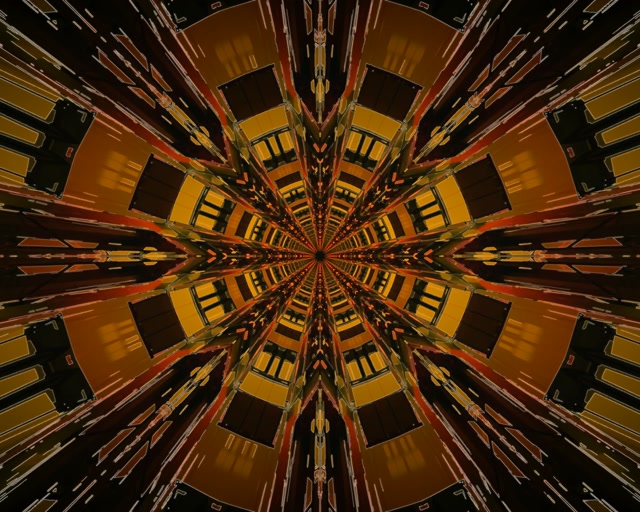 Vj loop تونل نئون انفجار ستاره طلایی 5:4 industrial 60fps screensaver