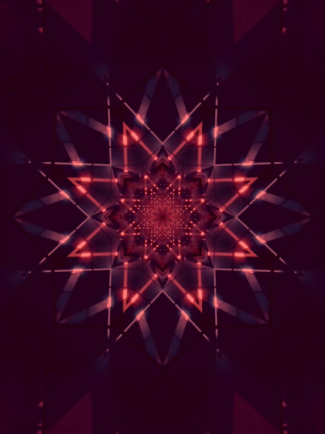 تونل نئون کالیدوسکوپ ستاره قرمز VJ Loop 3:4 پرتره iPad 60fps محافظ صفحه