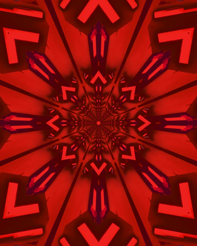 فراکتال قرمز کالیدوسکوپ تونل نئون VJ Loop 4:5 Instagram 60fps محافظ صفحه