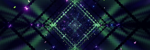 تونل نئون الماس سبز گردابه VJ Loop 3:1 سه برابر عرض 60fps محافظ صفحه