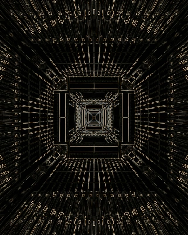 تونل نئون مدار طلایی شبکه VJ Loop 60fps 4:5 Instagram Screensaver