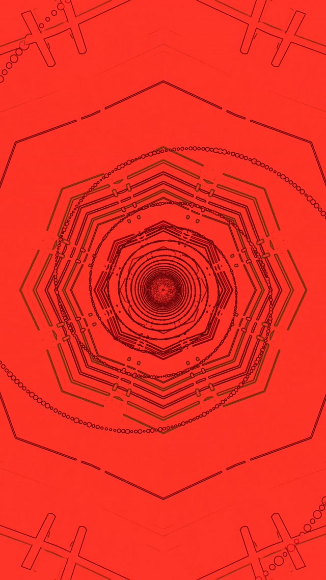 تونل نئون قرمز شش ضلعی گردباد Vj Loop 9:16 Reels 60fps محافظ صفحه