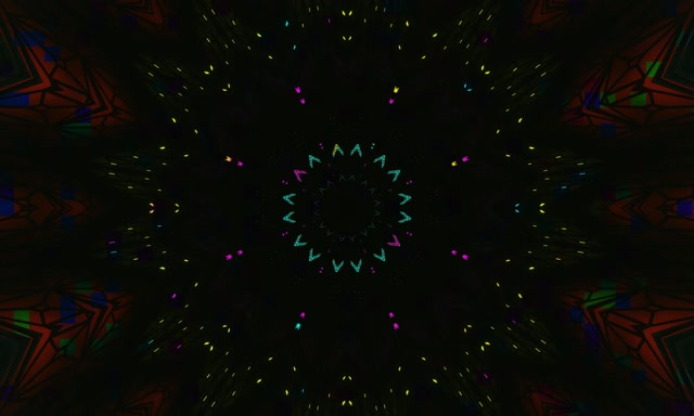 Neontunneli Kaleidoskooppi Tähti Räjähdys VJLoops 5:3 Wide 60fps Näytönsäästäjä