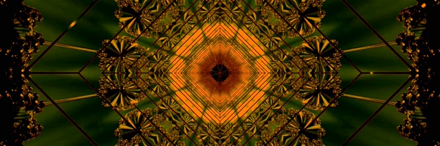 vihreä oranssi neon-tunneli kaleidoskooppi näytönsäästäjä 3:1 kolminkertainen leveä 60fps VJ Loop