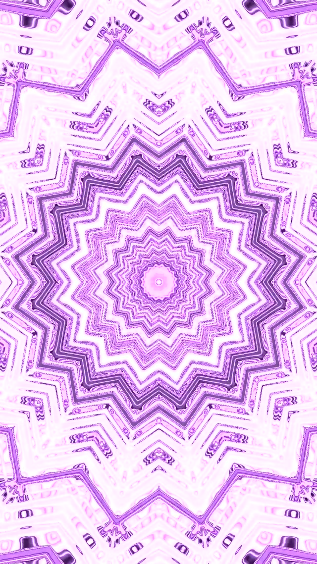 Pinkki Violetti Neon Tunneli Tähti Mandala Näytönsäästäjä 60fps 9:16 Reels VJ Loop