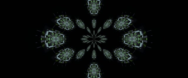 Neon Tunneli Vihreä Fraktaali Kaleidoskooppi 2.39:1 Cinemascope 60fps Näytönsäästäjä VJ Loop