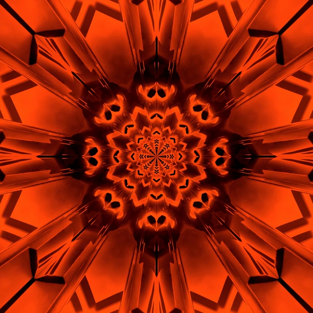 Oranssi Neon Tunnel Mandala Näytönsäästäjä | VJ Loop 1:1 Neliö 60fps