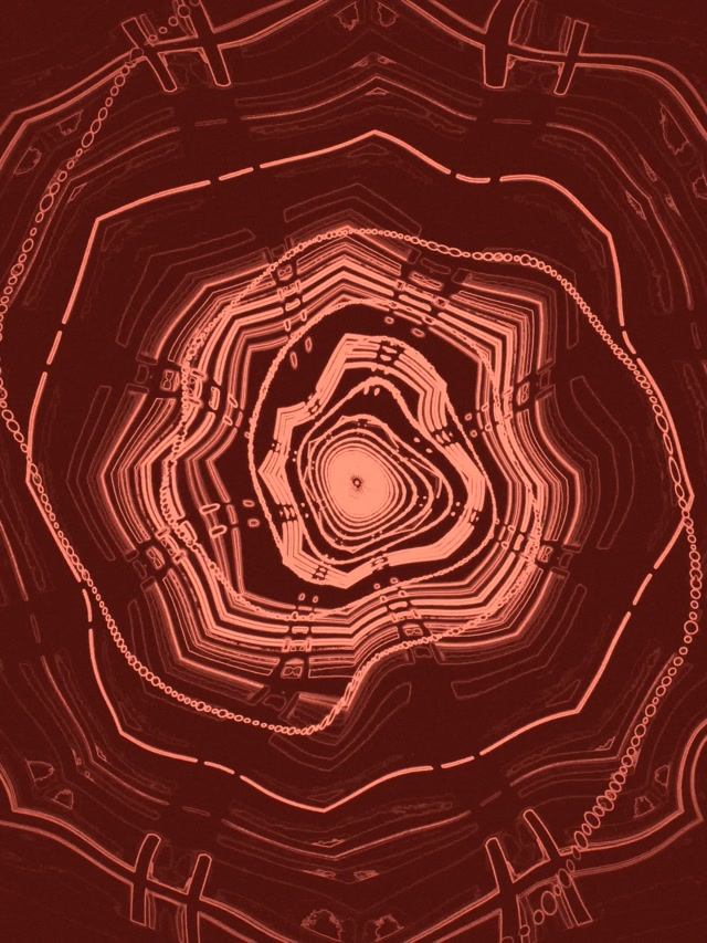 Crimson Octagon Vortex Neon Tunnel VJ Loop 3:4 iPad Portrait 60fps -näytönsäästäjä