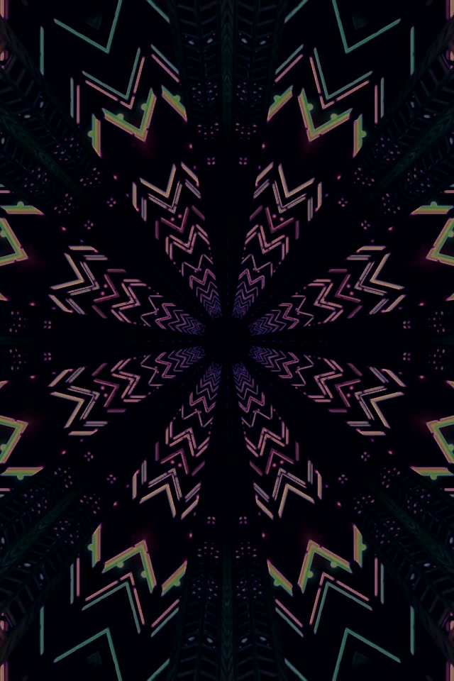 Neon Tunneli Siksak Kaleidoskooppi VJ Loop 2:3 Photo Portrait 60fps Näytönpäällystäjä